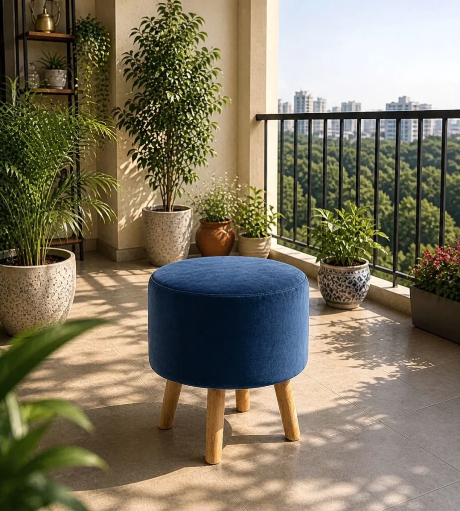 Royal Velvet Pouffe Ottoman