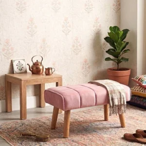 blush pink footrest stool