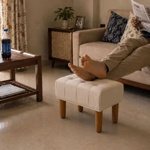 Mango Wood Storage Ottoman